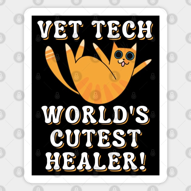 Cat Vet Technician Cutest Healer Magnet by Art by Biyan